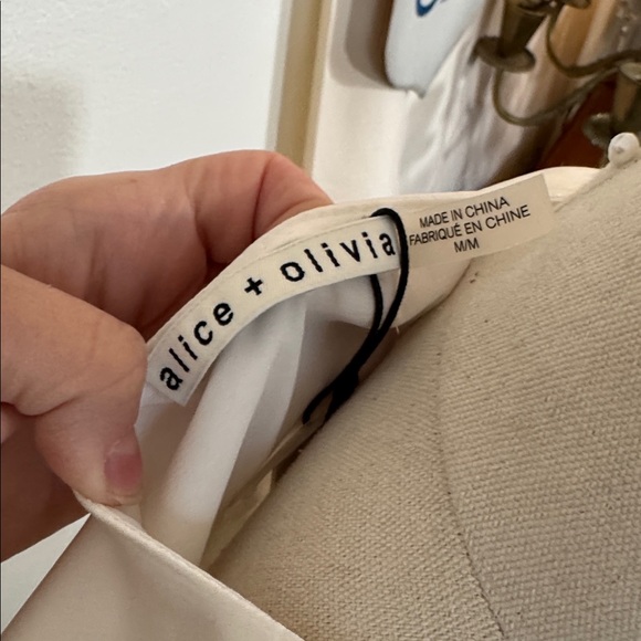 NWT Alice + Olivia Black satin wrap blouse - Picture 2 of 9